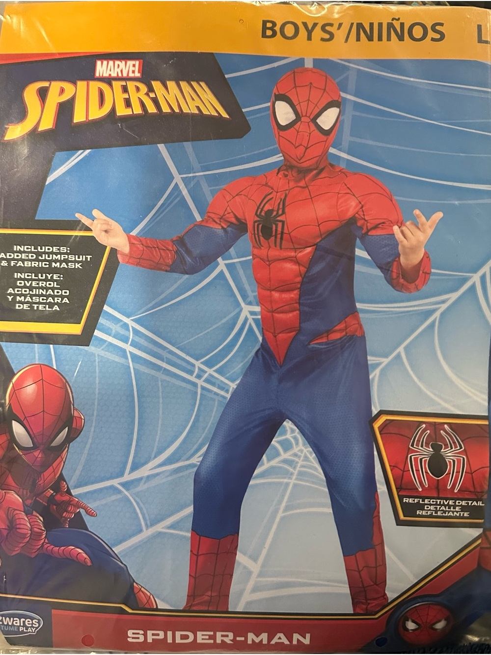 Marvel Spider-Man Boys Blue and Red Muscle Jumpsuit Costume